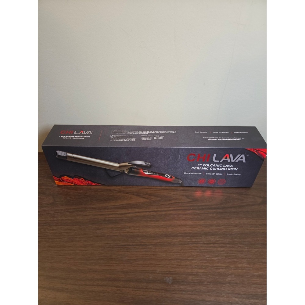 CHI Lava 1" Volcanic Ceramic Curling Iron GF8239 Ionic Shine Adjustable Heat
